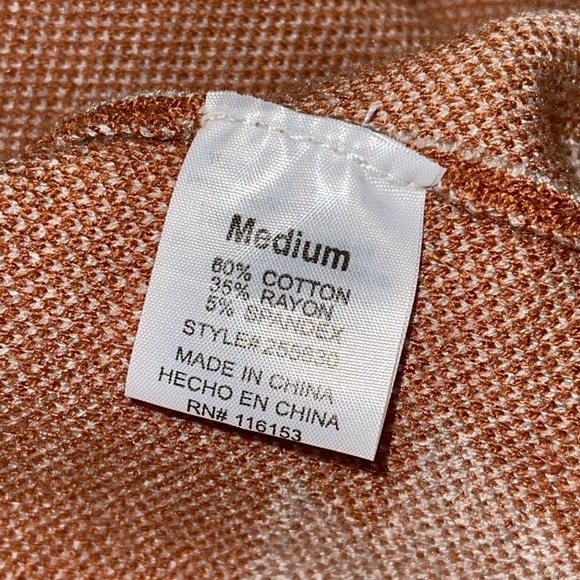Warm & Cozy Women's Sweater Size M Rust Cream Kimono Style Open Front Southwest - Picture 9 of 9
